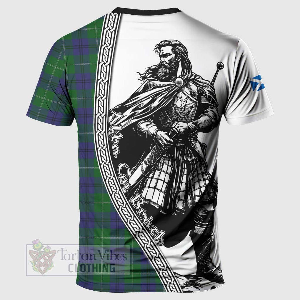 Tartan Vibes Clothing Oliphant Tartan Clan Crest T-Shirt with Highlander Warrior Celtic Style