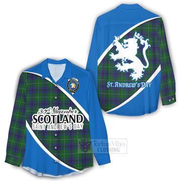 Oliphant Family Crest Tartan Women's Casual Shirt Celebrate Saint Andrew's Day in Style