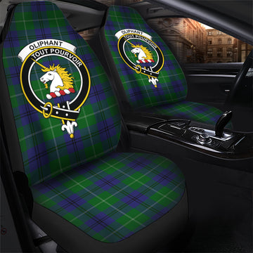 Oliphant Tartan Car Seat Cover with Family Crest