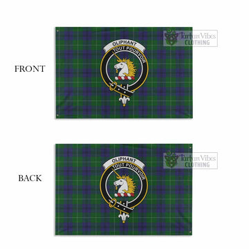 Oliphant Tartan House Flag with Family Crest