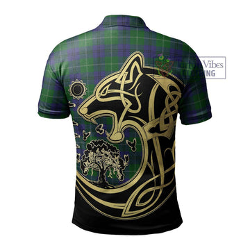 Oliphant Tartan Polo Shirt with Family Crest Celtic Wolf Style