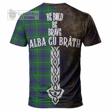 Oliphant Tartan Family Crest T-Shirt Alba Gu Brath Be Brave Lion Ancient Style - Tartan Vibes Clothing