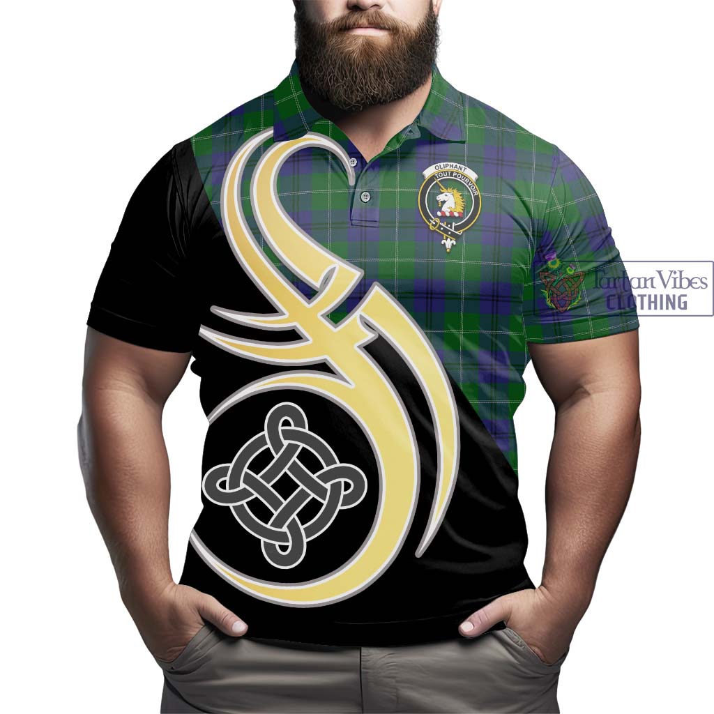 Oliphant Tartan Polo Shirt with Family Crest and Celtic Symbol Style - Tartan Vibes Clothing