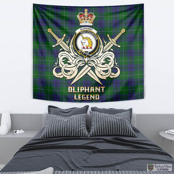 Oliphant Tartan Tapestry with Clan Crest and the Golden Sword of Courageous Legacy - Tartan Vibes Clothing