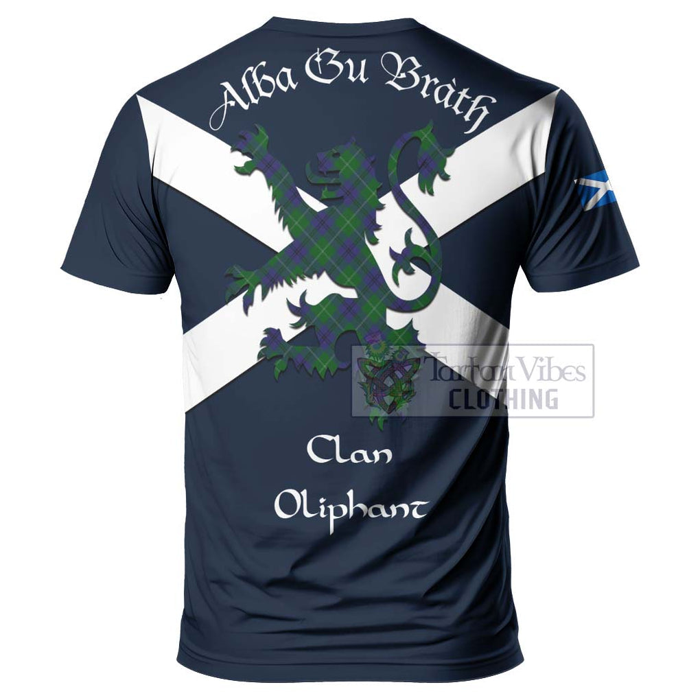 Tartan Vibes Clothing Oliphant Tartan Lion Rampant T-Shirt – Proudly Display Your Heritage with Alba Gu Brath and Clan Name