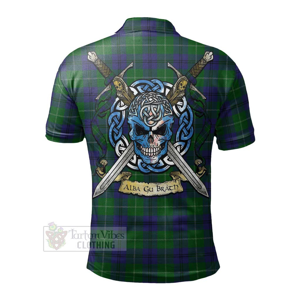 Tartan Vibes Clothing Oliphant Tartan Polo Shirt with Family Crest Celtic Skull Style