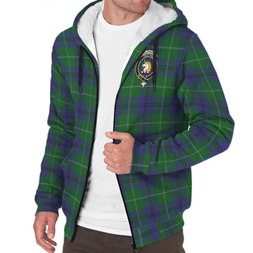 Oliphant Tartan Sherpa Hoodie with Family Crest