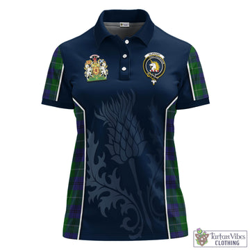 Oliphant Tartan Women's Polo Shirt with Family Crest and Scottish Thistle Vibes Sport Style - Tartan Vibes Clothing