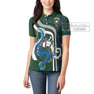 Oliphant Tartan Women's Polo Shirt with Epic Bagpipe Style