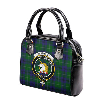 Oliphant Tartan Shoulder Handbags with Family Crest