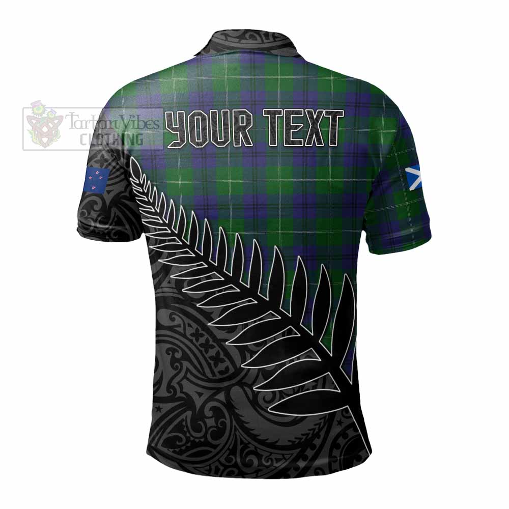 Oliphant Crest Tartan Polo Shirt with New Zealand Silver Fern Half Style