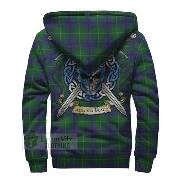 Oliphant Tartan Sherpa Hoodie with Family Crest Celtic Skull Style - Tartan Vibes Clothing