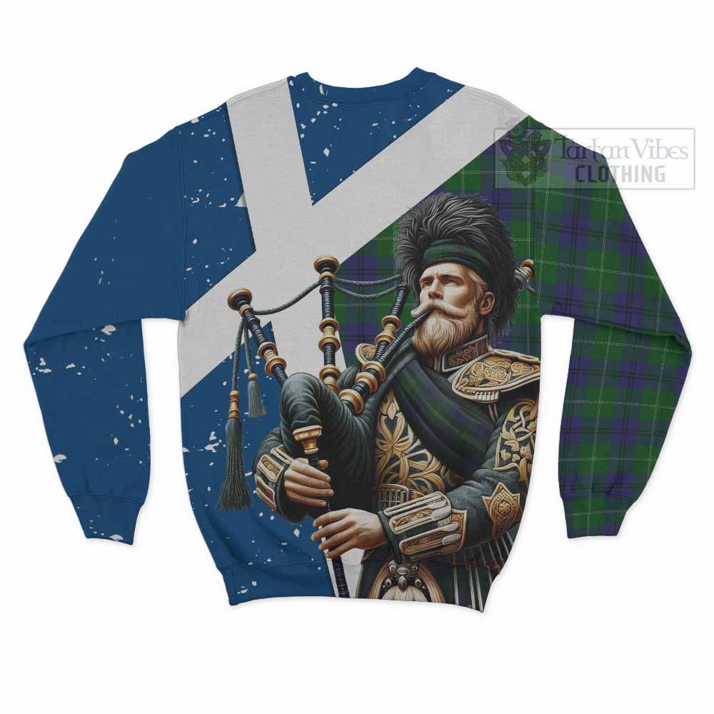 Oliphant Tartan Sweatshirt with Family Crest Scottish Bagpiper Vibes - Tartan Vibes Clothing