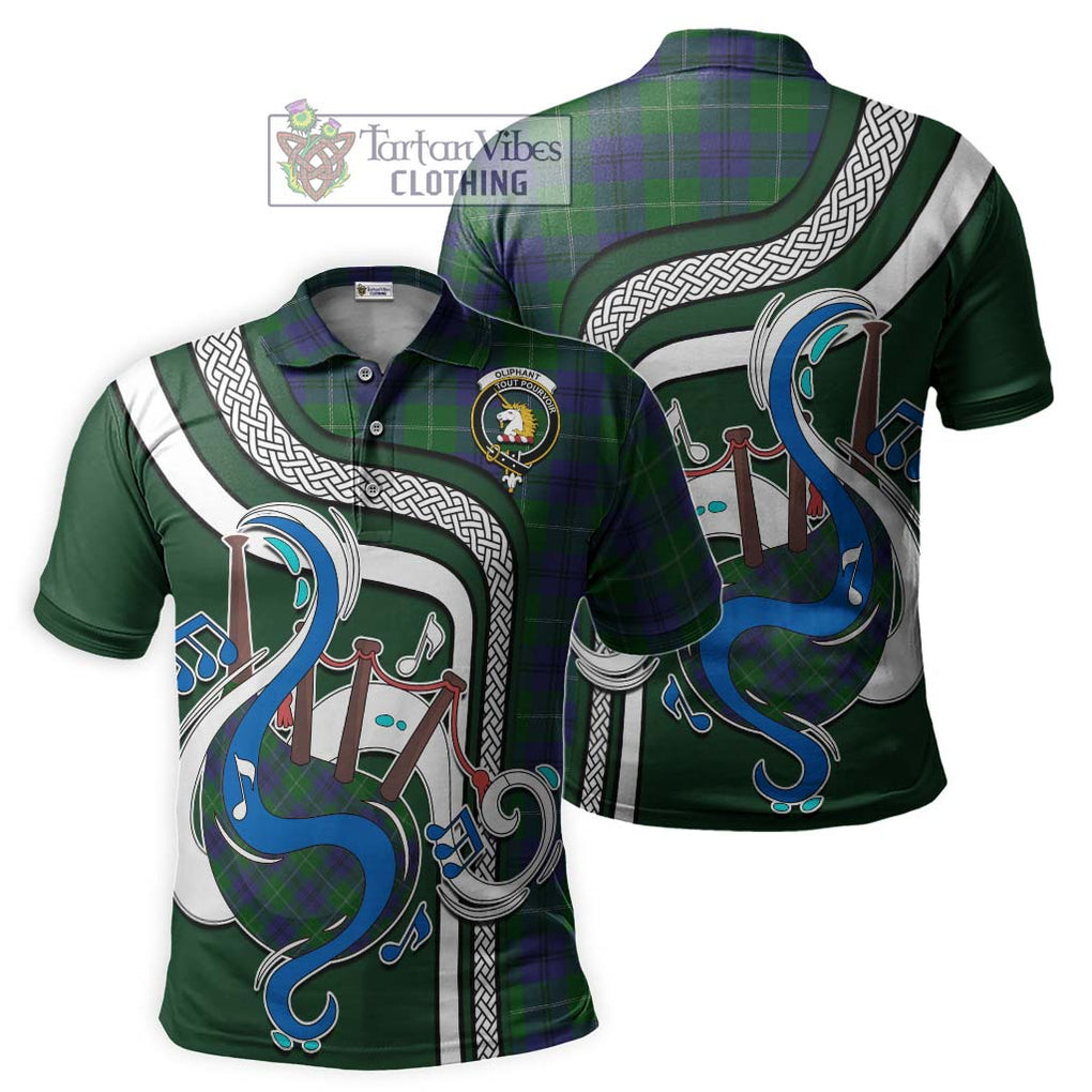 Tartan Vibes Clothing Oliphant Tartan Polo Shirt with Epic Bagpipe Style