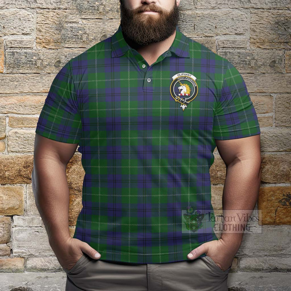 Tartan Vibes Clothing Oliphant Tartan Polo Shirt with Family Crest Celtic Skull Style