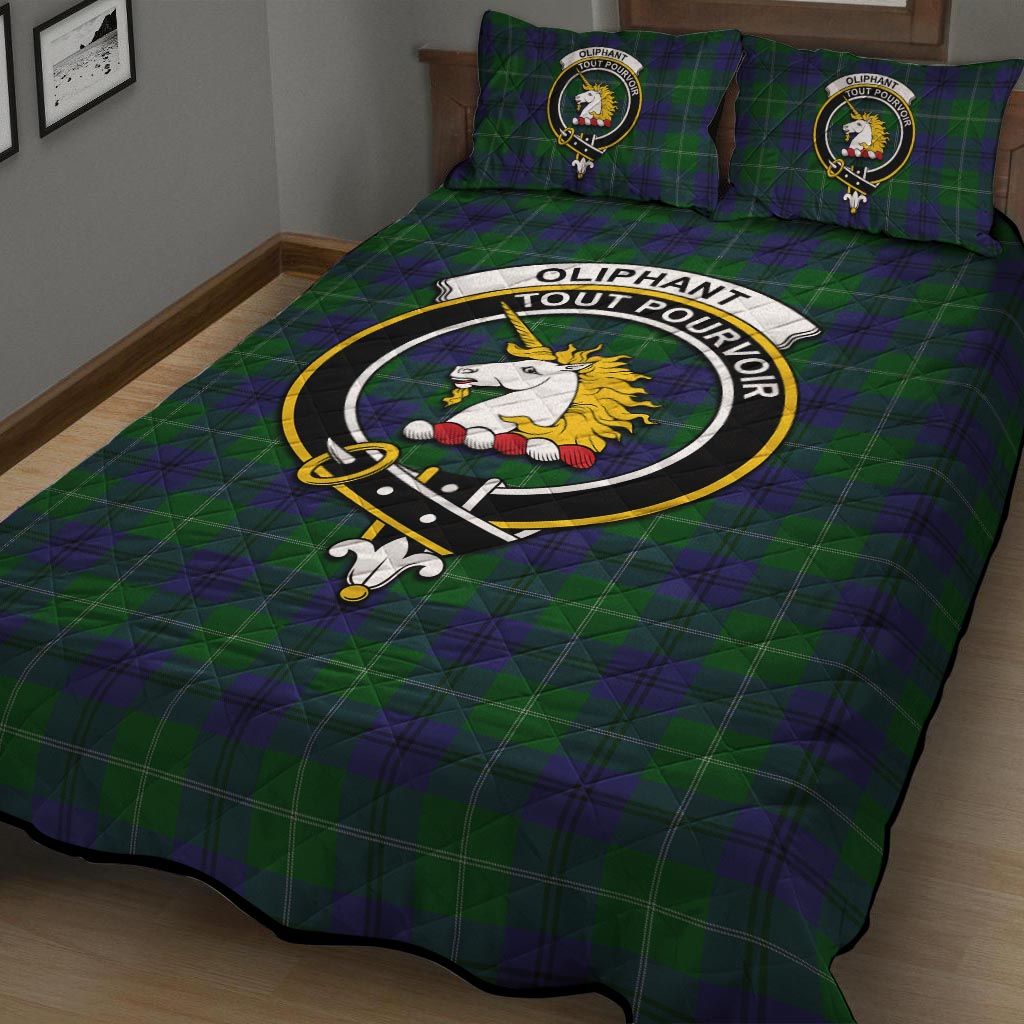 Oliphant Tartan Quilt Bed Set with Family Crest - Tartan Vibes Clothing