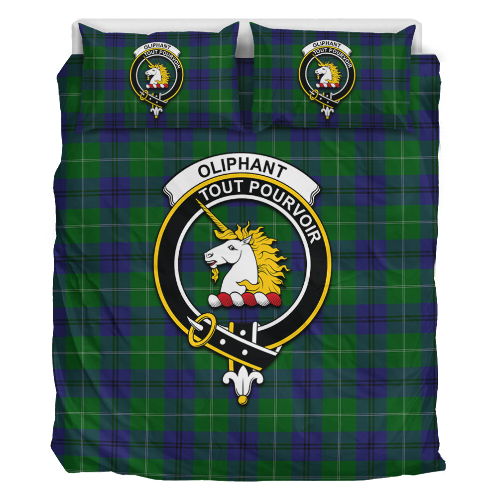 Oliphant Tartan Bedding Set with Family Crest - Tartan Vibes Clothing