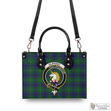 Oliphant Tartan Luxury Leather Handbags with Family Crest - Tartan Vibes Clothing