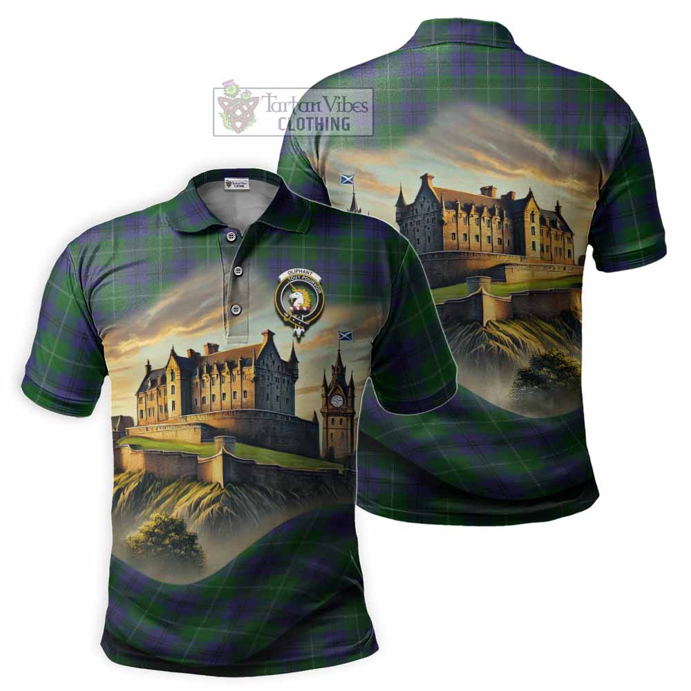 Oliphant Tartan Family Crest Polo Shirt with Scottish Ancient Castle Style - Tartan Vibes Clothing