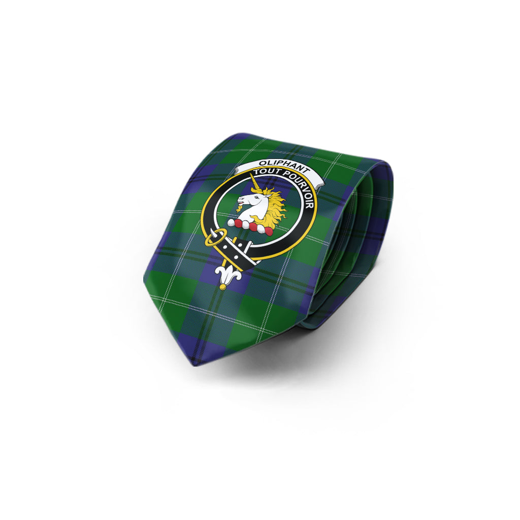 Oliphant Tartan Classic Necktie with Family Crest - Tartan Vibes Clothing