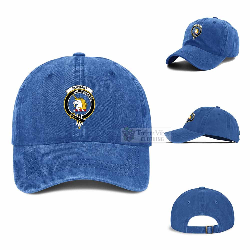 Oliphant Family Crest Denim Baseball Cap - 2D-tartanvibesclothing
