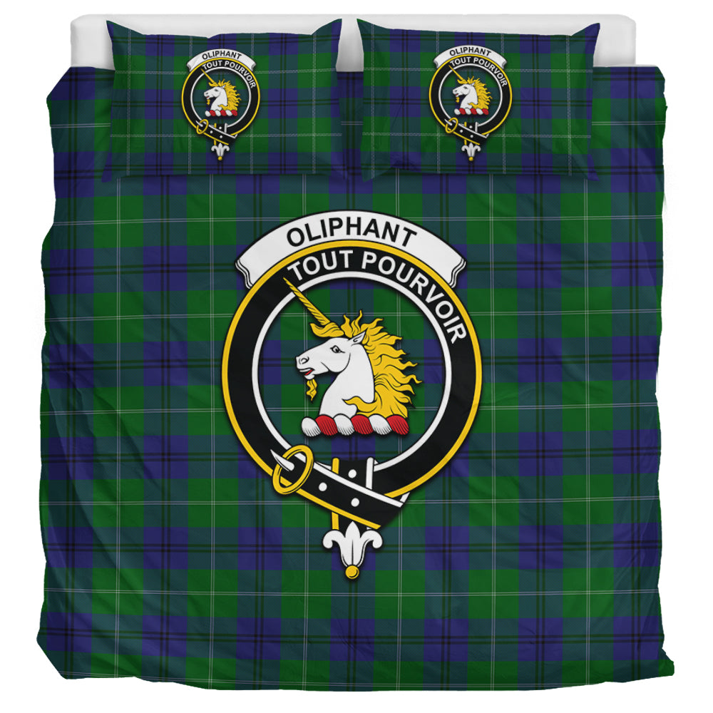 Oliphant Tartan Bedding Set with Family Crest - Tartan Vibes Clothing