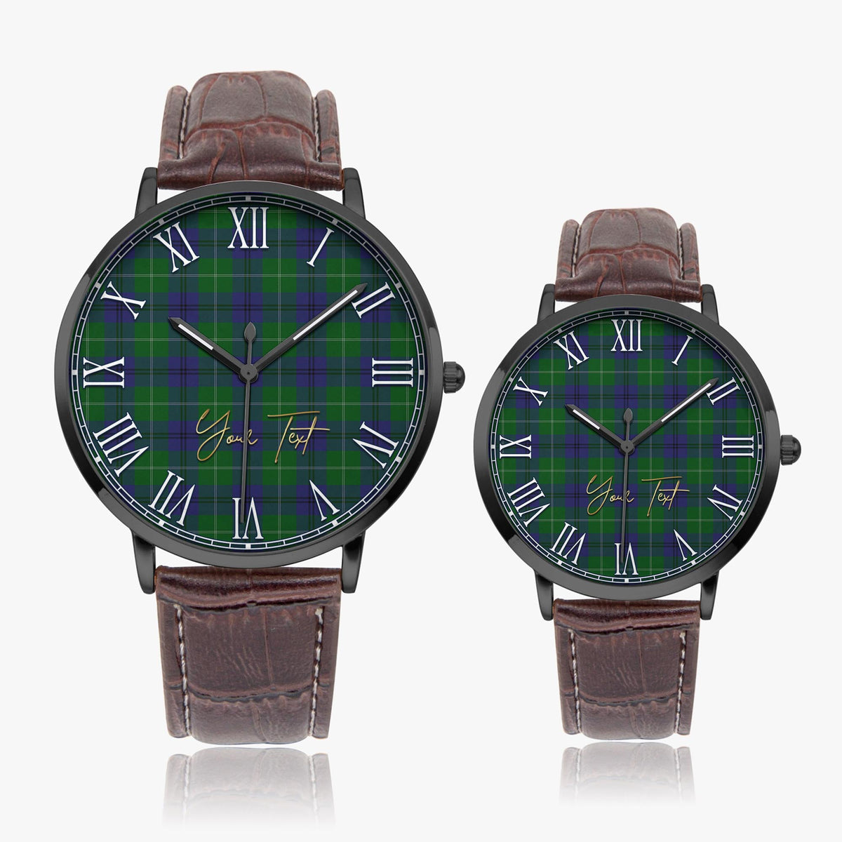 Oliphant Tartan Personalized Your Text Leather Trap Quartz Watch - Tartan Vibes Clothing