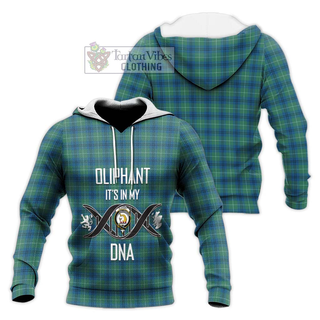 Oliphant Ancient Tartan Knitted Hoodie with Family Crest DNA In Me Style Unisex Knitted Pullover Hoodie - Tartanvibesclothing Shop