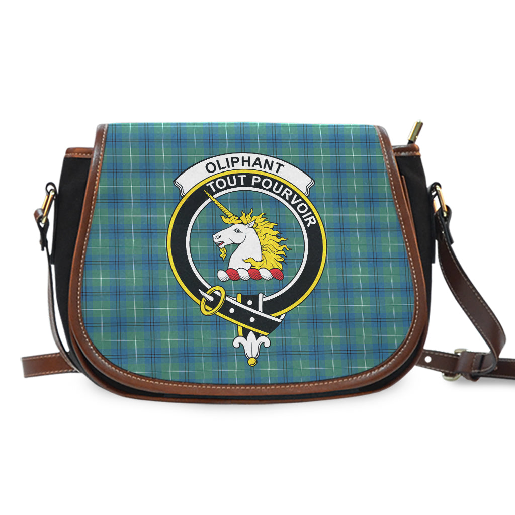 Oliphant Ancient Tartan Saddle Bag with Family Crest - Tartan Vibes Clothing