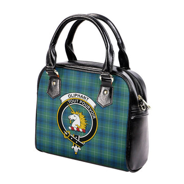 Oliphant Ancient Tartan Shoulder Handbags with Family Crest