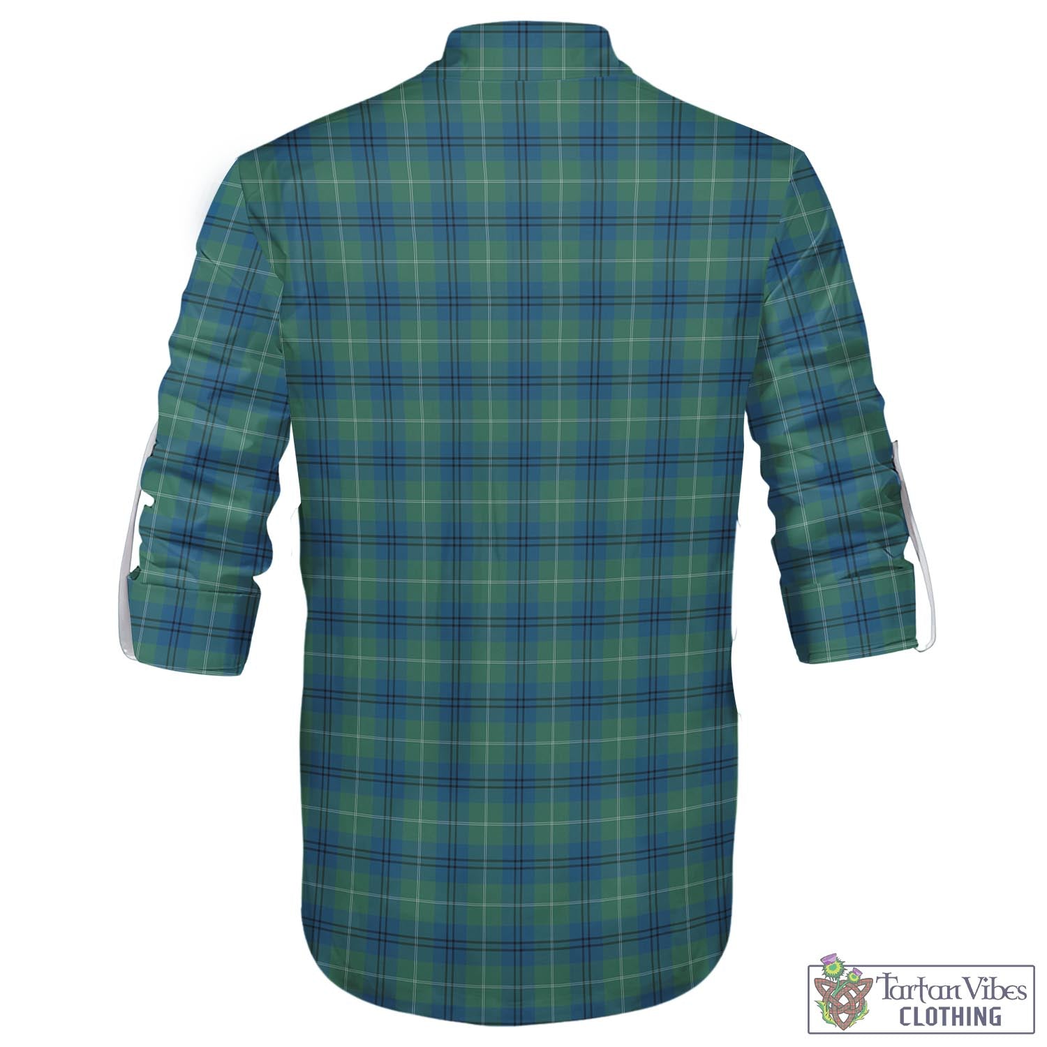 Tartan Vibes Clothing Oliphant Ancient Tartan Men's Scottish Traditional Jacobite Ghillie Kilt Shirt with Family Crest