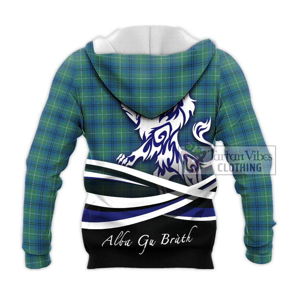 Oliphant Ancient Tartan Knitted Hoodie with Alba Gu Brath Regal Lion Emblem - Tartanvibesclothing Shop