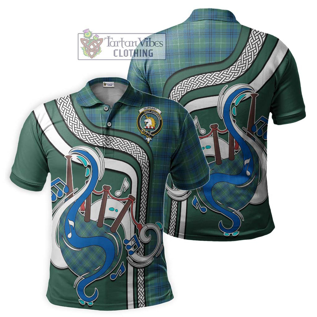 Tartan Vibes Clothing Oliphant Ancient Tartan Polo Shirt with Epic Bagpipe Style