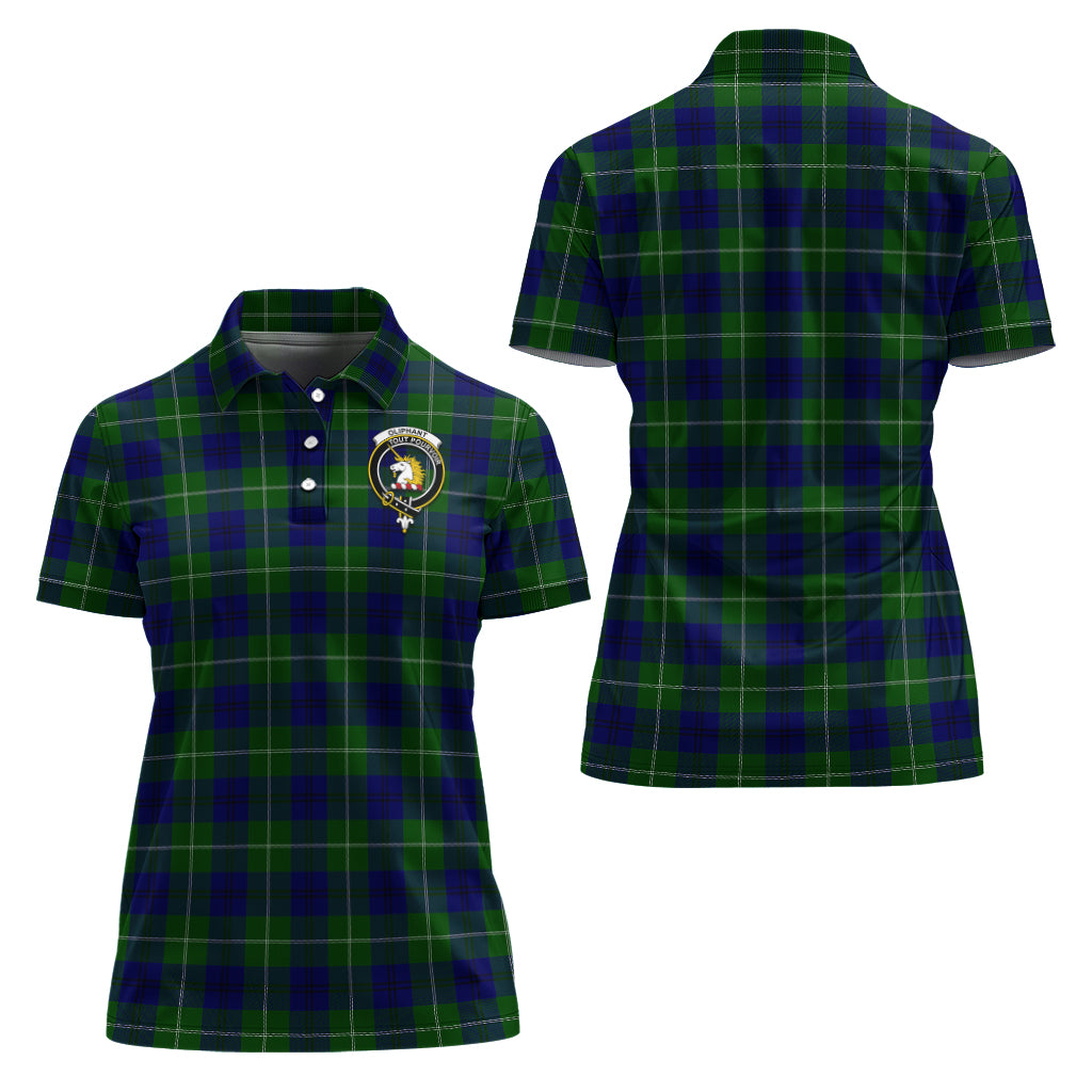 Oliphant Modern Tartan Polo Shirt with Family Crest For Women Women - Tartan Vibes Clothing