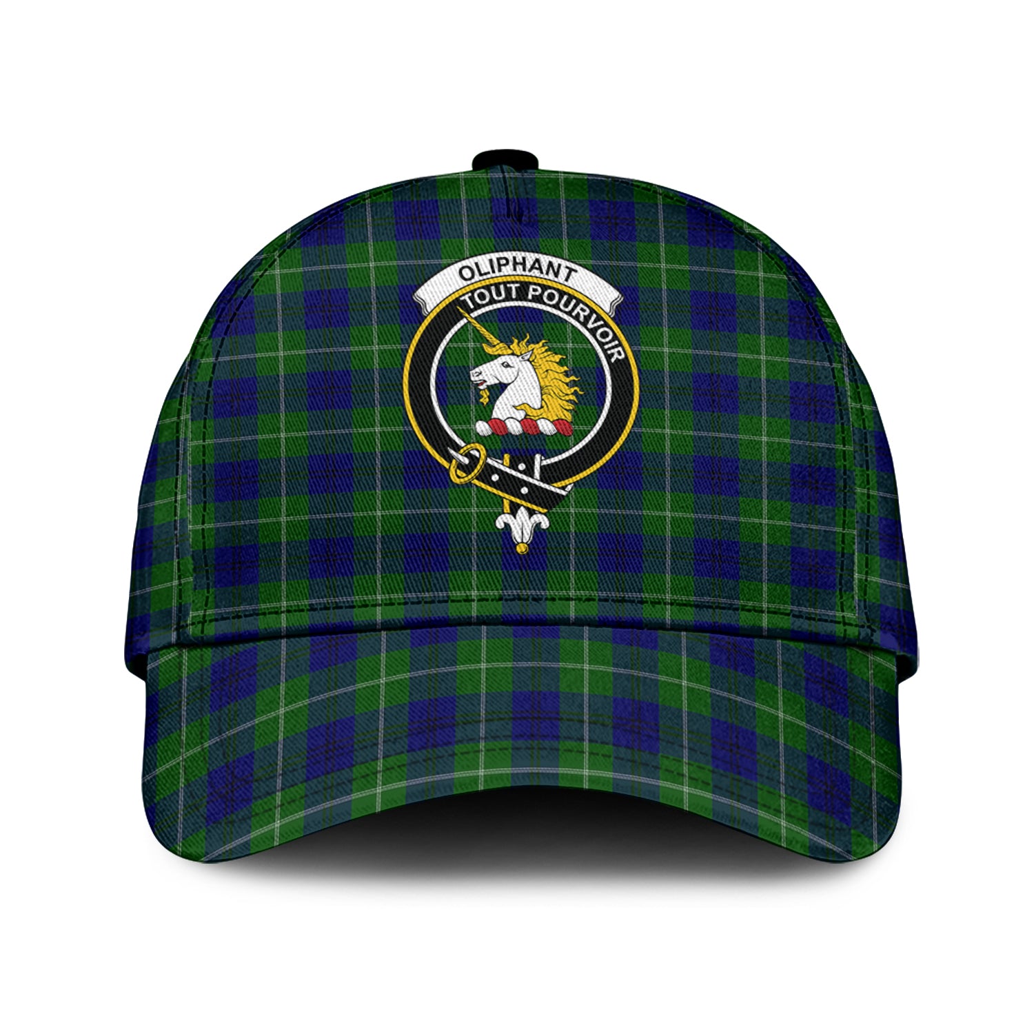 Oliphant Modern Tartan Classic Cap with Family Crest Classic Cap Universal Fit - Tartan Vibes Clothing