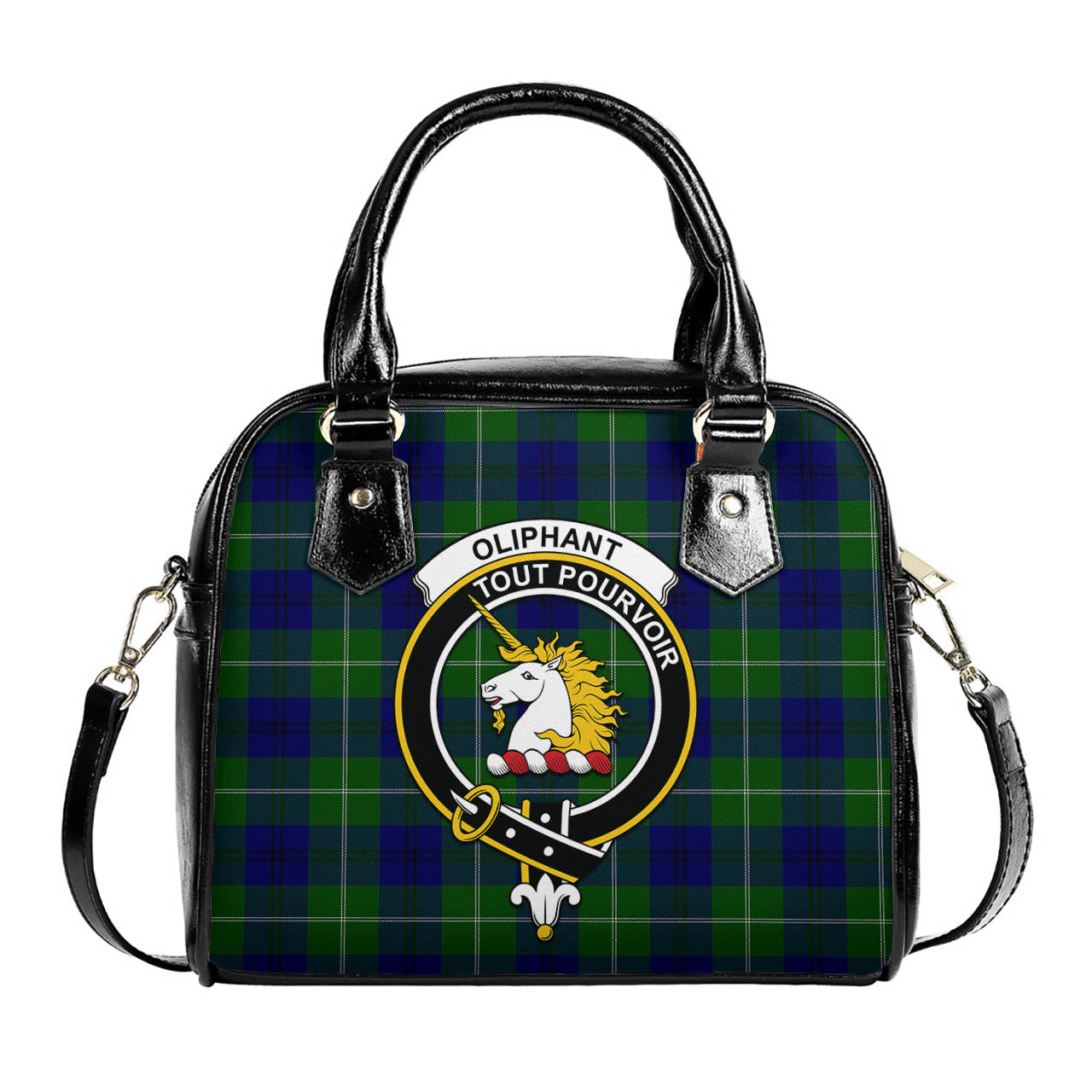 Oliphant Modern Tartan Shoulder Handbags with Family Crest One Size 6*25*22 cm - Tartanvibesclothing