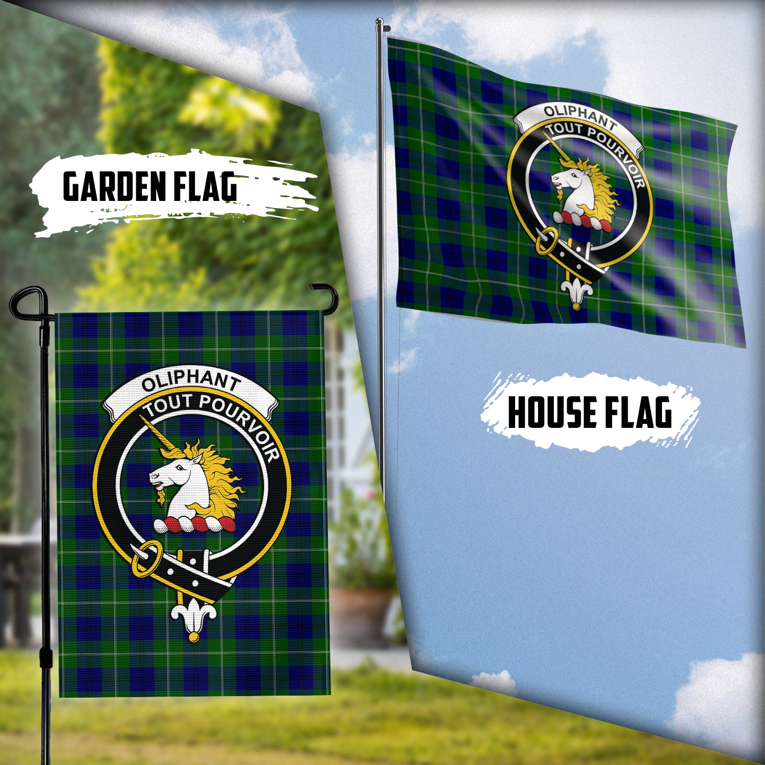 oliphant-modern-tartan-flag-with-family-crest