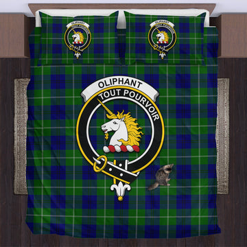 Oliphant Modern Tartan Bedding Set with Family Crest