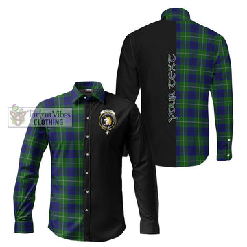 Oliphant Modern Tartan Long Sleeve Button Shirt with Family Crest and Half Of Me Style