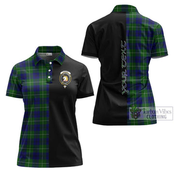 Oliphant Modern Tartan Women's Polo Shirt with Family Crest and Half Of Me Style