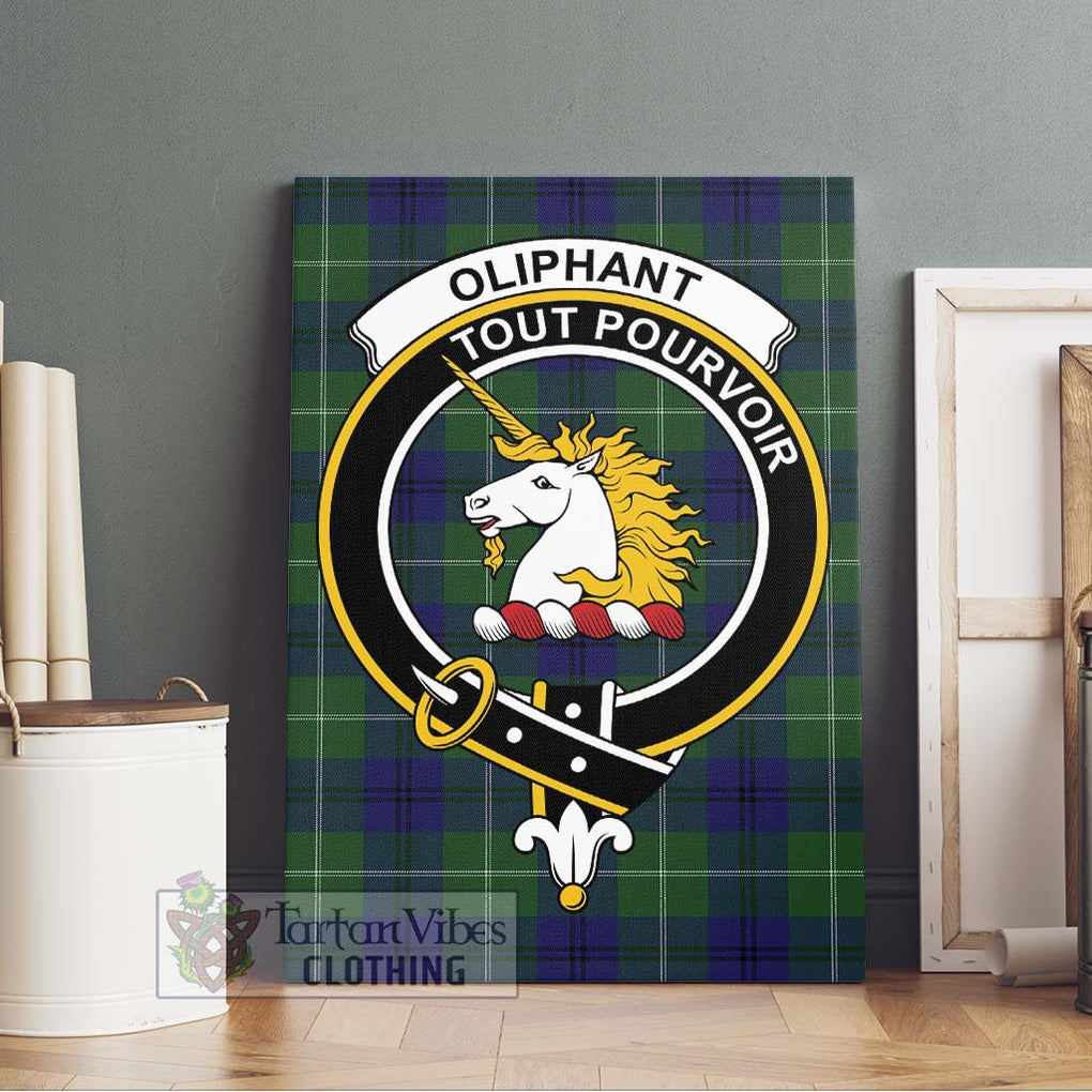 Oliphant Modern Tartan Canvas Print Wall Art with Family Crest Without Frame - Tartan Vibes Clothing