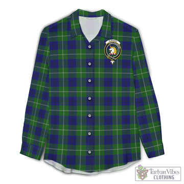 Oliphant Modern Tartan Women's Casual Shirt with Family Crest