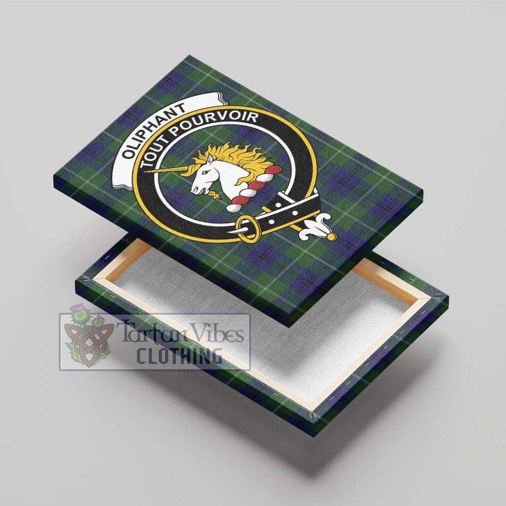 Oliphant Modern Tartan Canvas Print Wall Art with Family Crest - Tartan Vibes Clothing