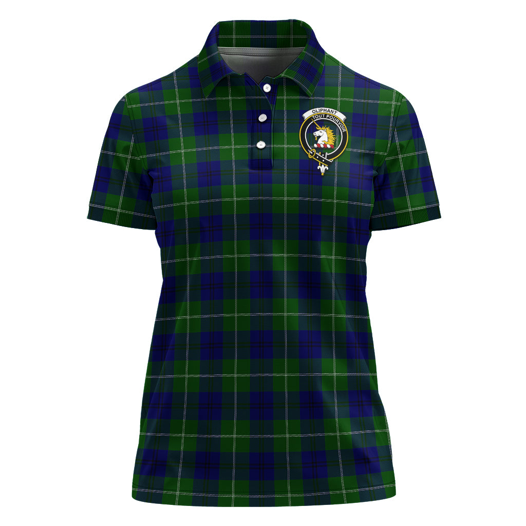 Oliphant Modern Tartan Polo Shirt with Family Crest For Women - Tartan Vibes Clothing