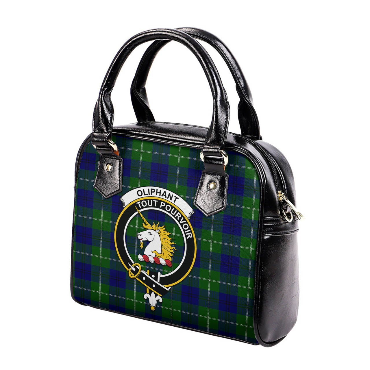 Oliphant Modern Tartan Shoulder Handbags with Family Crest - Tartanvibesclothing