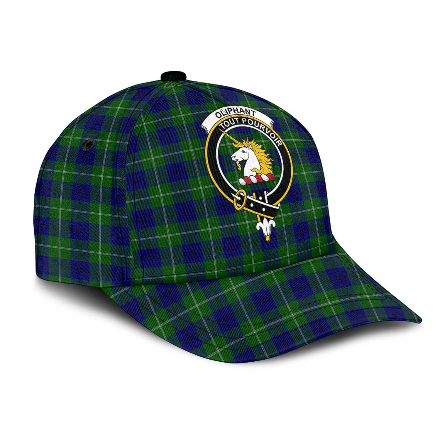 Oliphant Modern Tartan Classic Cap with Family Crest - Tartan Vibes Clothing