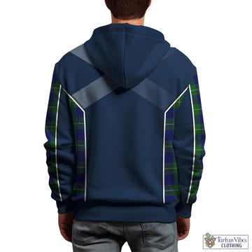 Oliphant Modern Tartan Hoodie with Family Crest and Scottish Thistle Vibes Sport Style