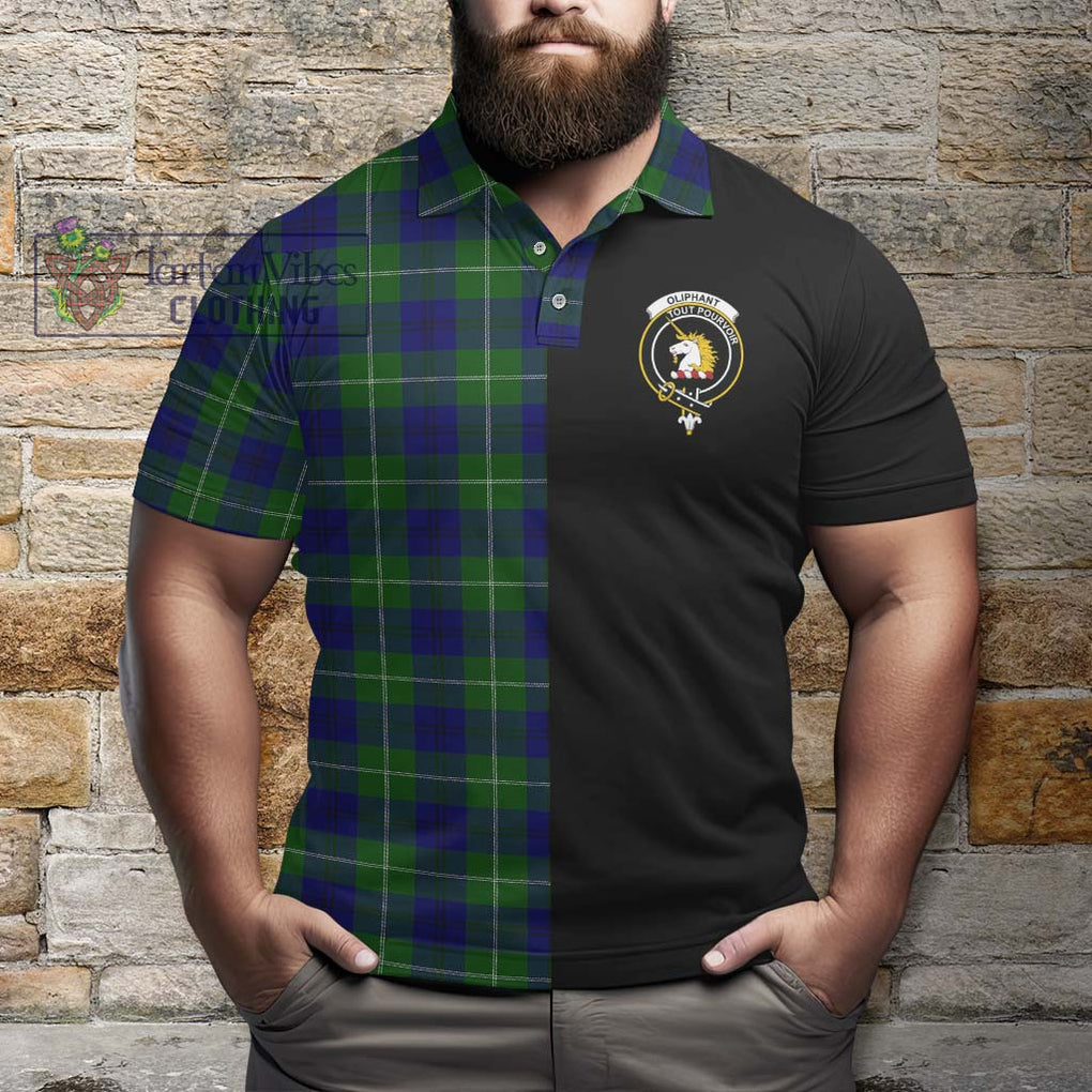 Oliphant Modern Tartan Polo Shirt with Family Crest and Half Of Me Style - Tartanvibesclothing Shop