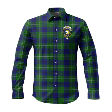 Oliphant Modern Tartan Long Sleeve Button Up Shirt with Family Crest