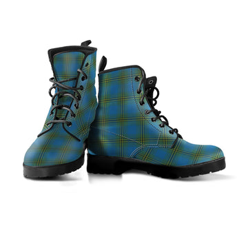 Oliver Tartan Leather Boots Men' Boots - Tartan Vibes Clothing
